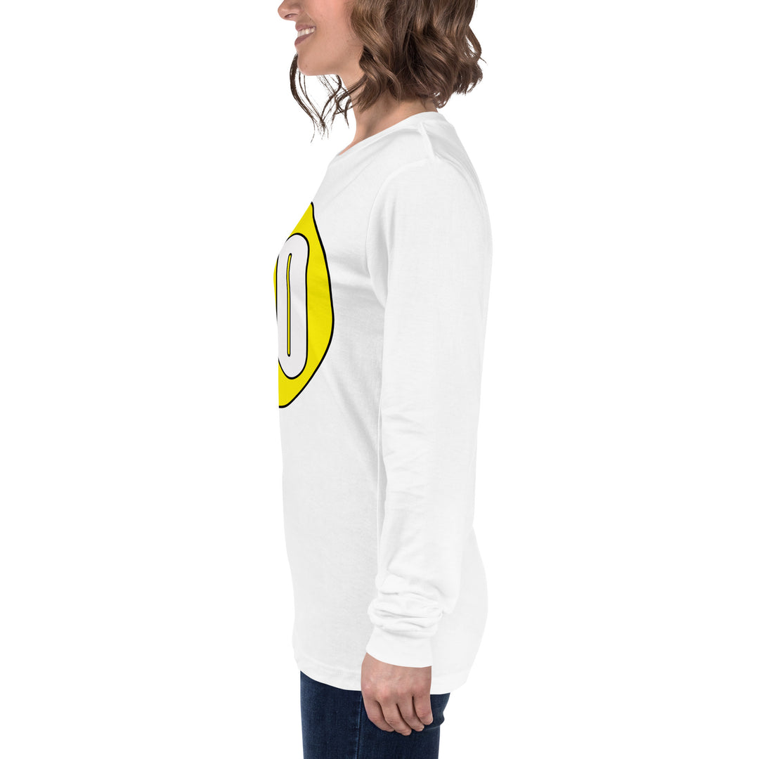 Unisex Long Sleeve Tee: White on Yellow 20