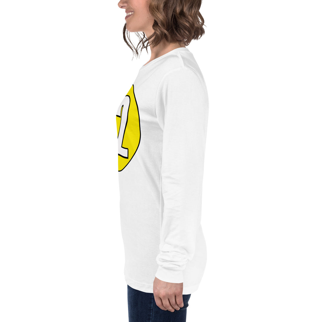 Unisex Long Sleeve Tee: White on Yellow 22