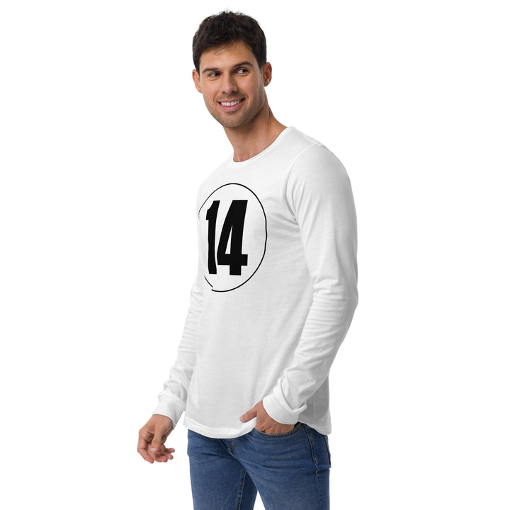 Unisex Long Sleeve Tee: Black on White 14