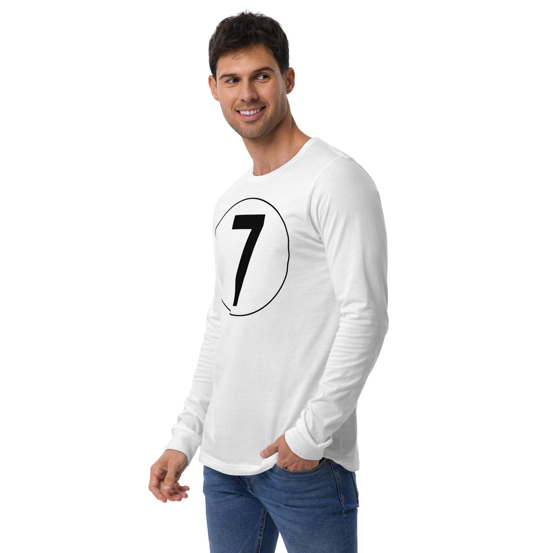 Unisex Long Sleeve Tee: Black on White 7