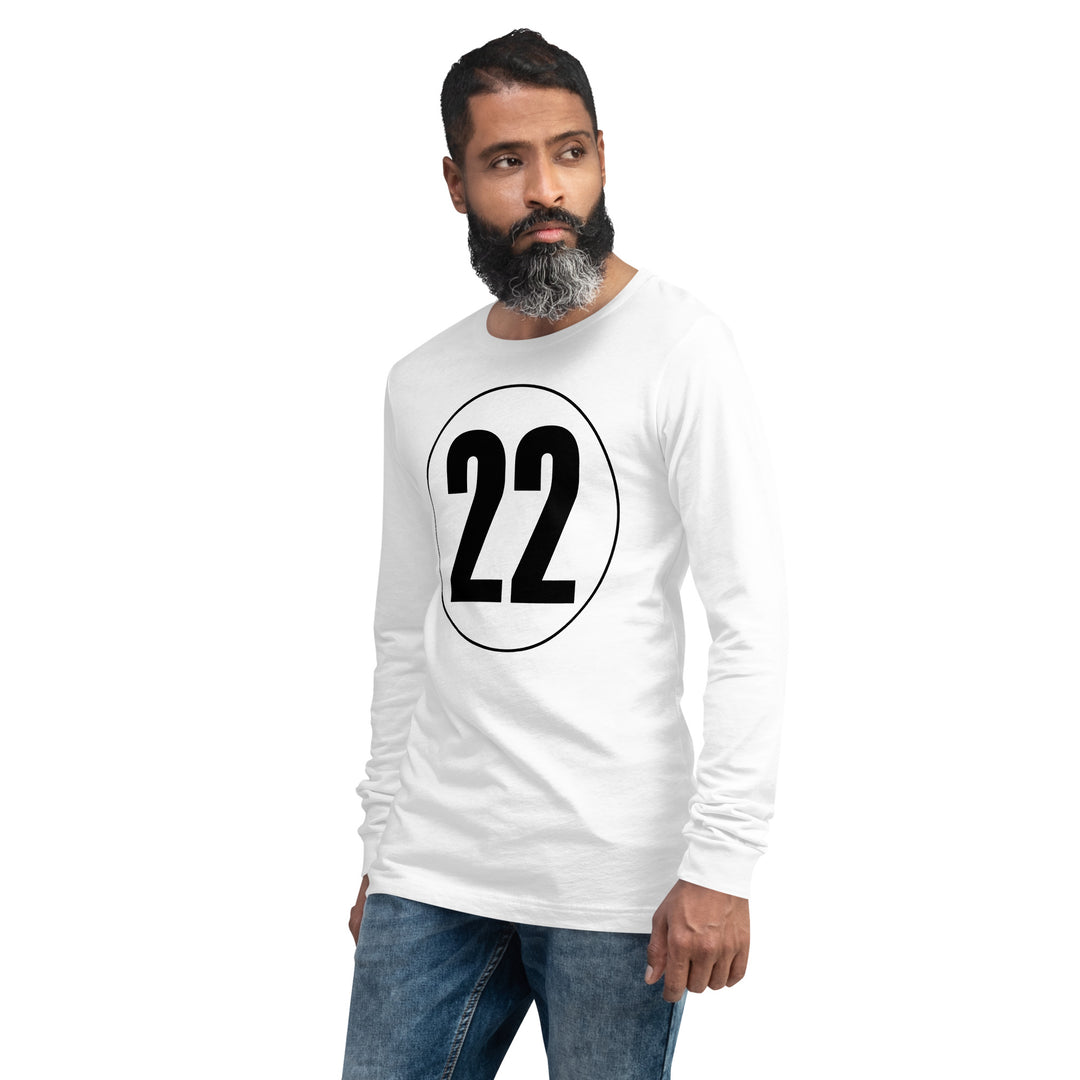 Unisex Long Sleeve Tee: Black on White 22