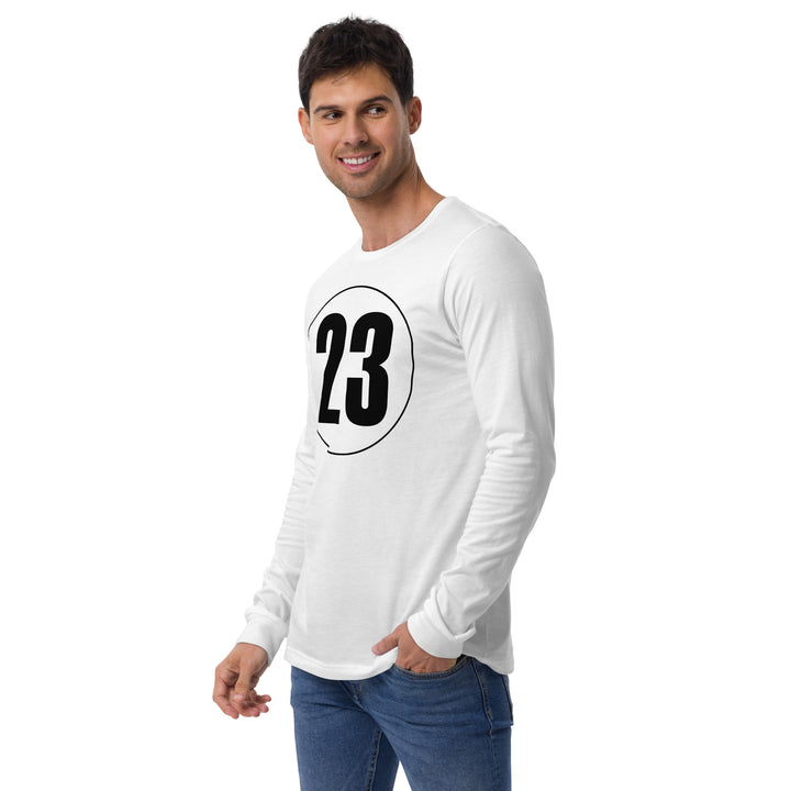 Unisex Long Sleeve Tee: Black on White 23