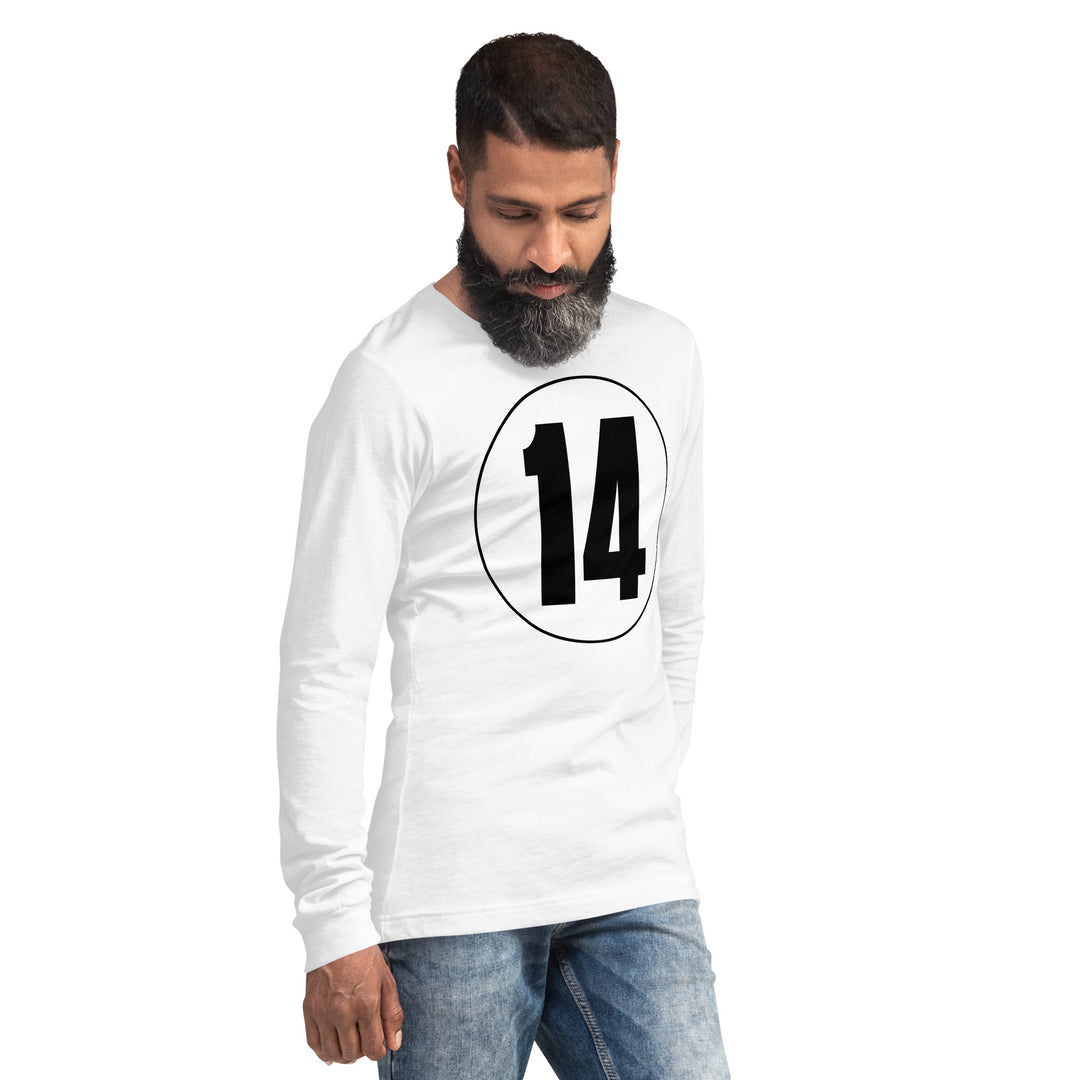 Unisex Long Sleeve Tee: Black on White 14