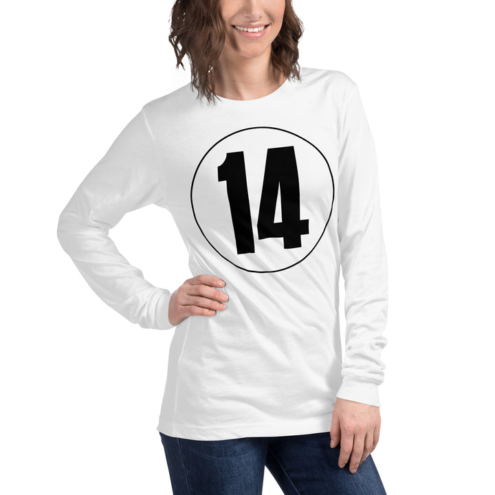 Unisex Long Sleeve Tee: Black on White 14