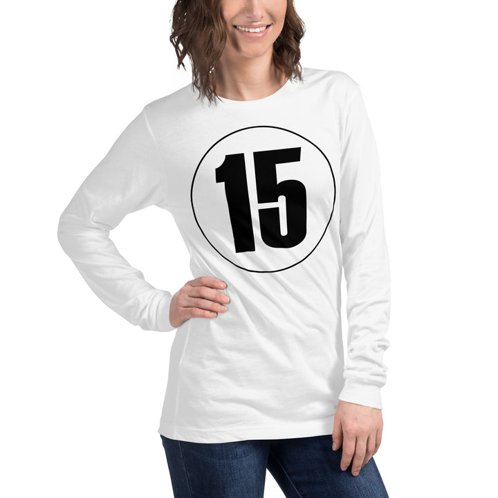 Unisex Long Sleeve Tee: Black on White 15