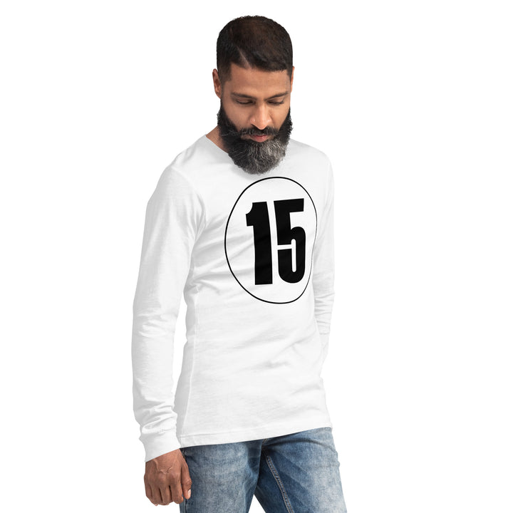 Unisex Long Sleeve Tee: Black on White 15