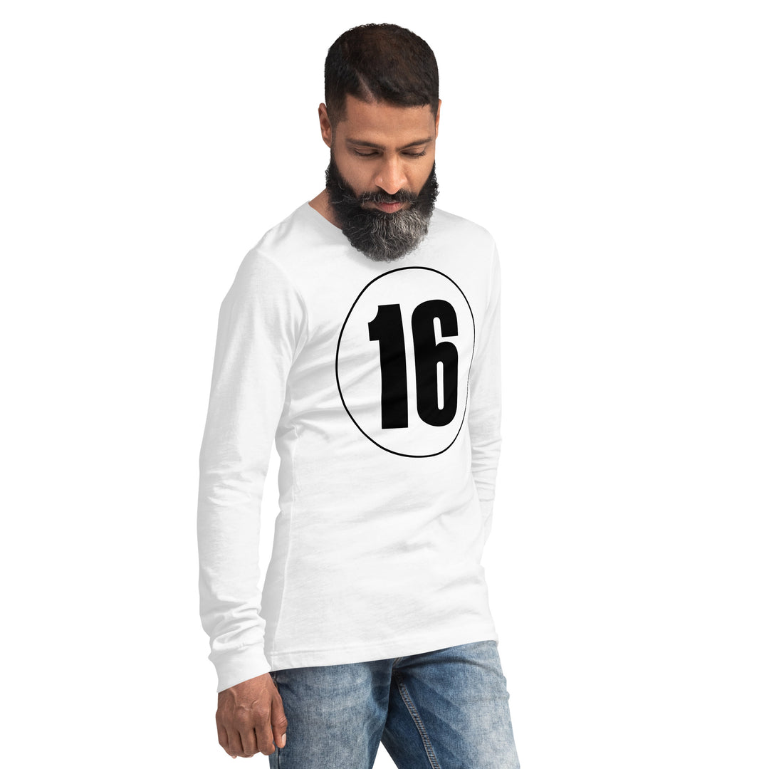 Unisex Long Sleeve Tee: Black on White 16