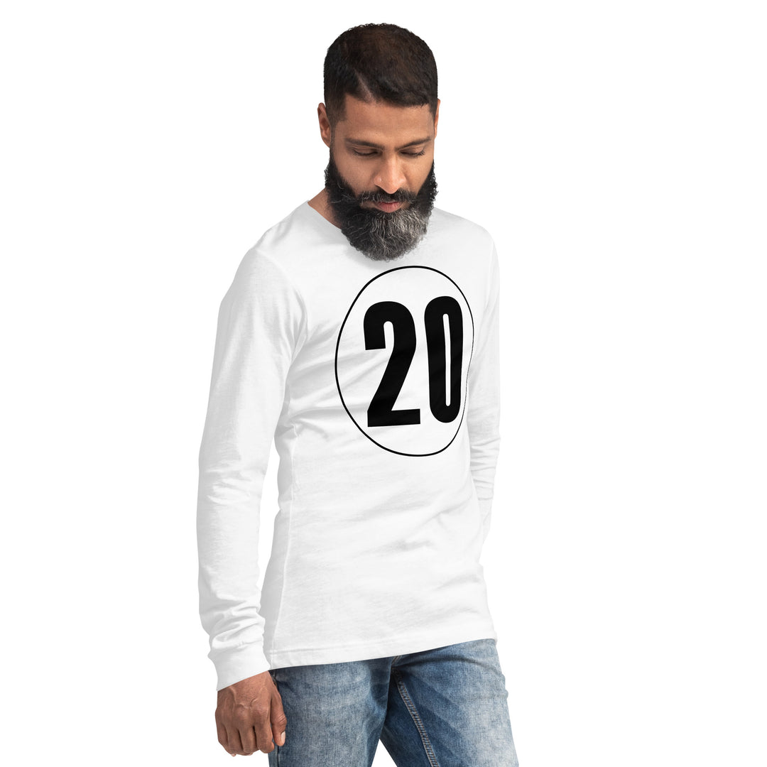 Unisex Long Sleeve Tee: Black on White 20