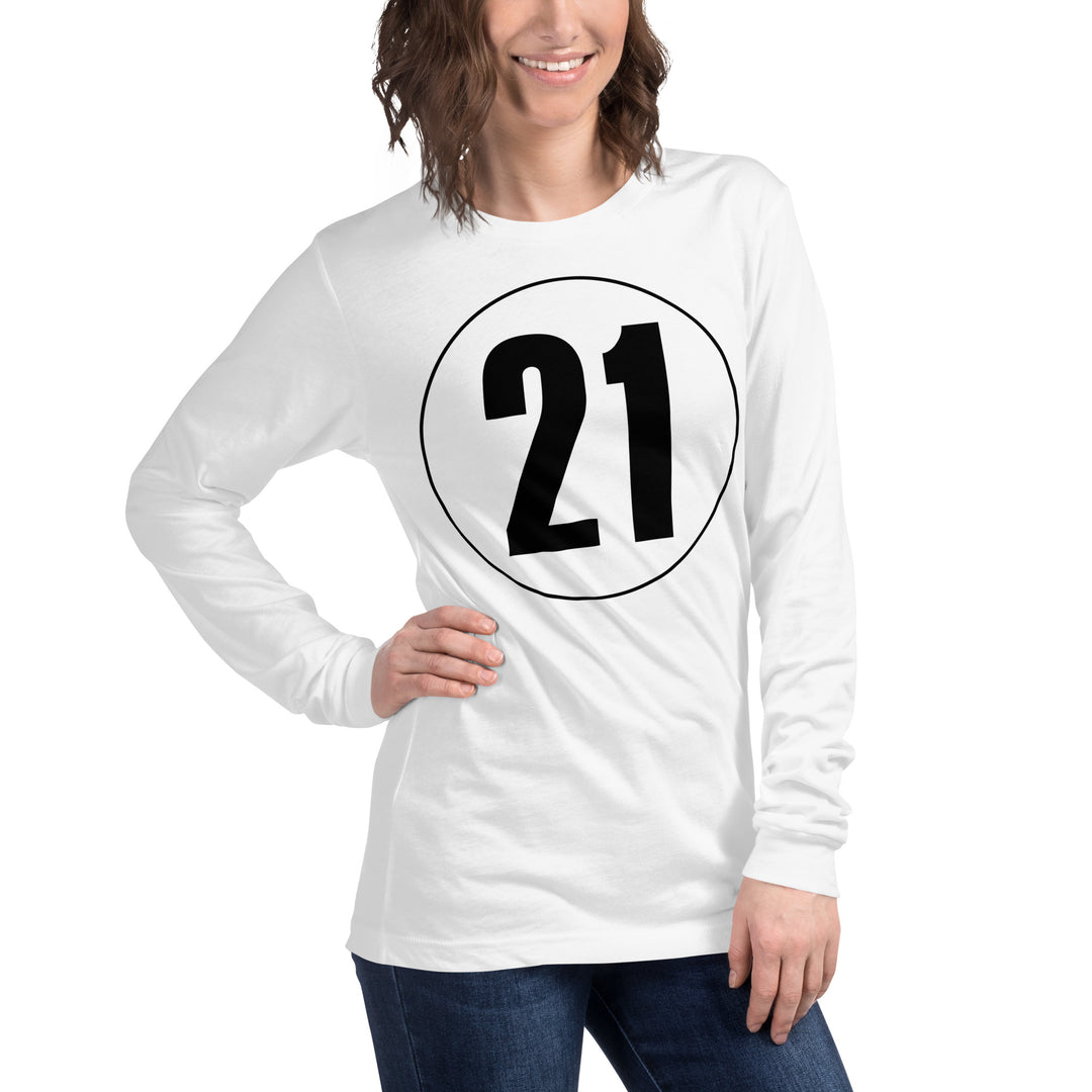 Unisex Long Sleeve Tee: Black on White 21