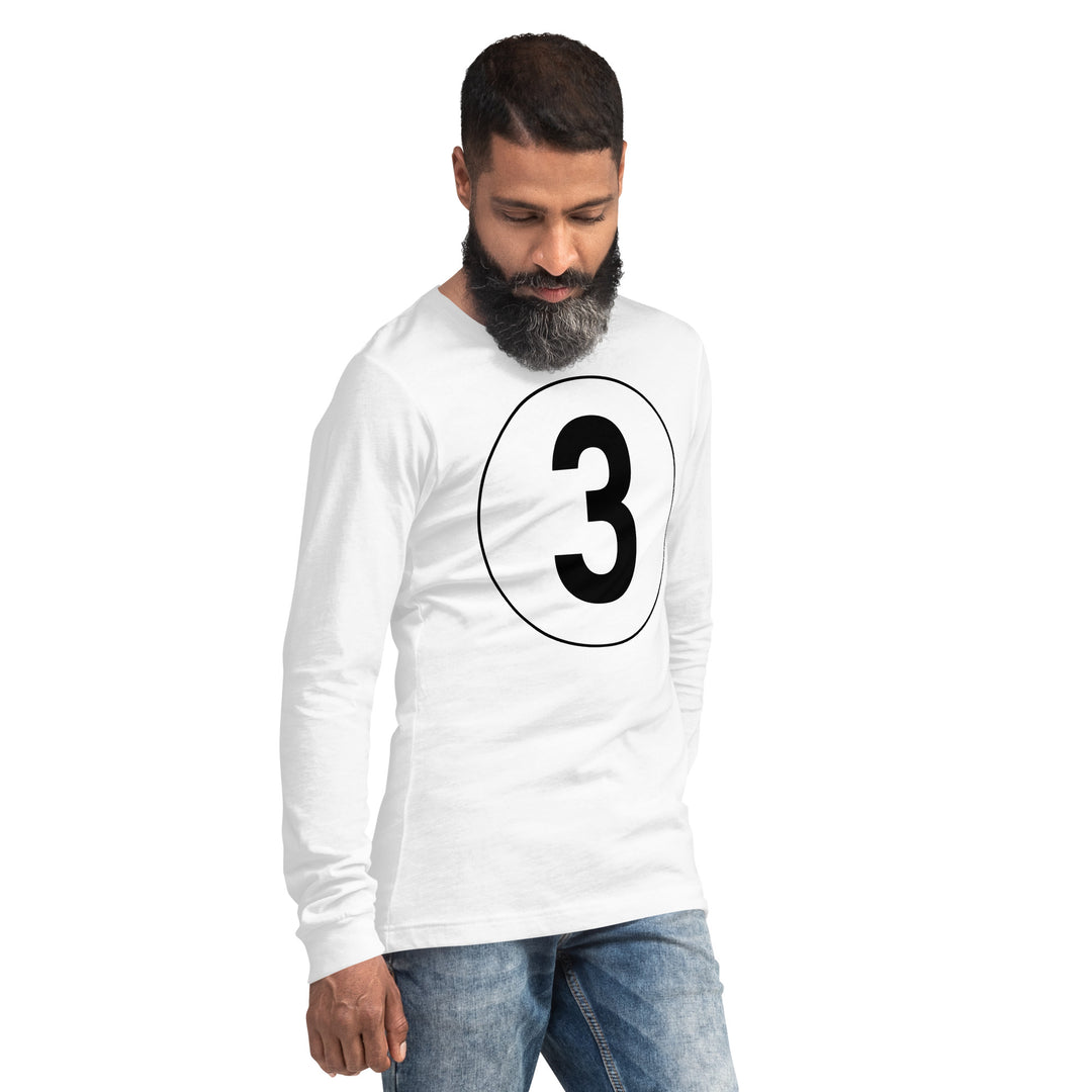 Unisex Long Sleeve Tee: Black on White 3