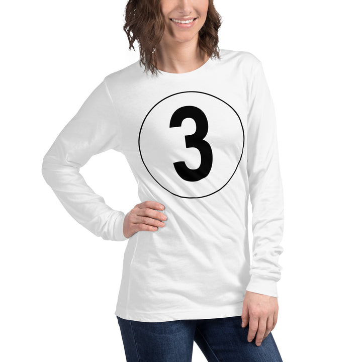 Unisex Long Sleeve Tee: Black on White 3