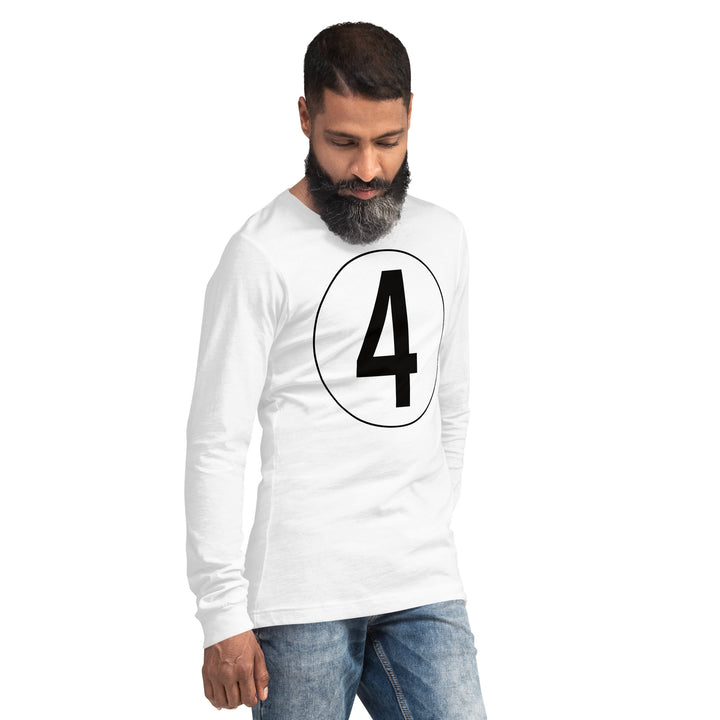 Unisex Long Sleeve Tee: Black on White 4