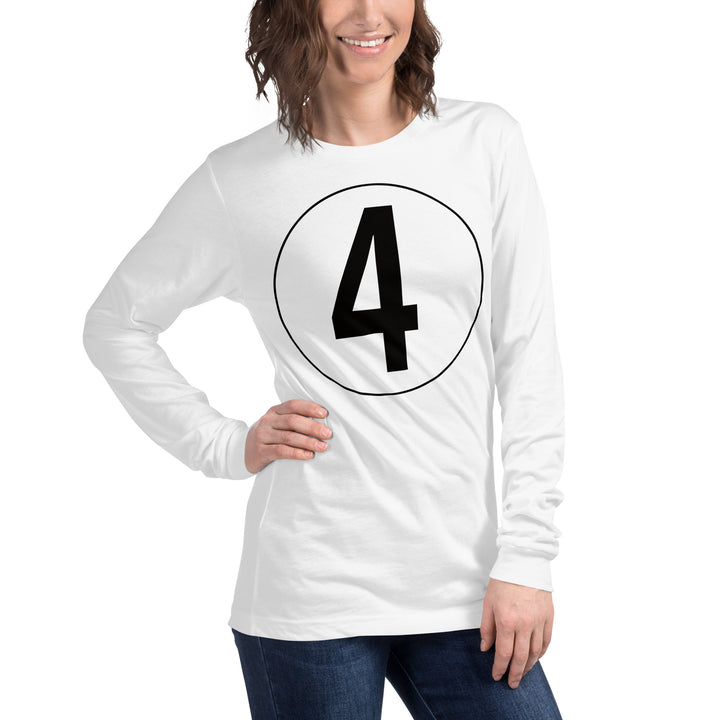 Unisex Long Sleeve Tee: Black on White 4