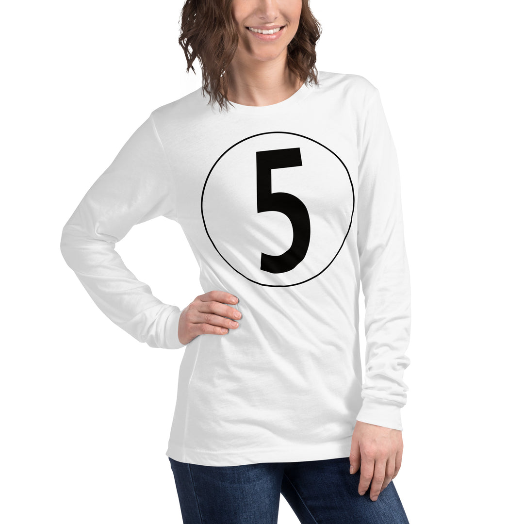 Unisex Long Sleeve Tee: Black on White 5