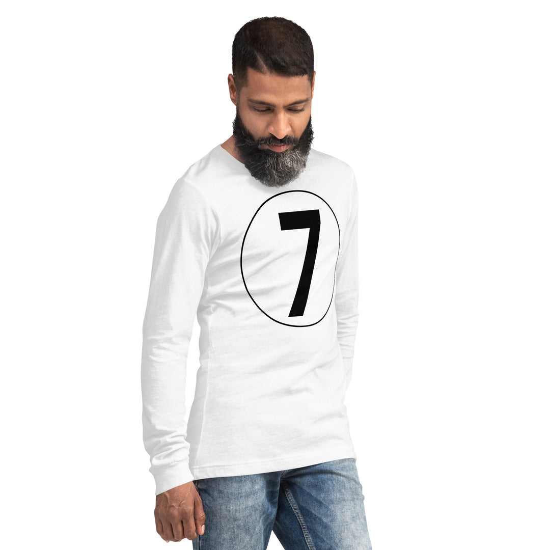 Unisex Long Sleeve Tee: Black on White 7