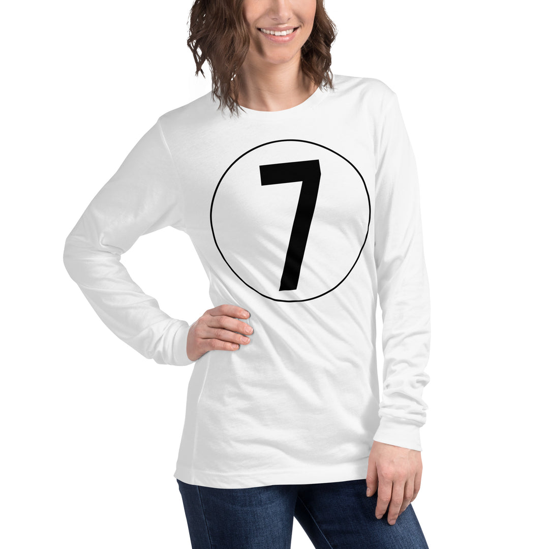 Unisex Long Sleeve Tee: Black on White 7