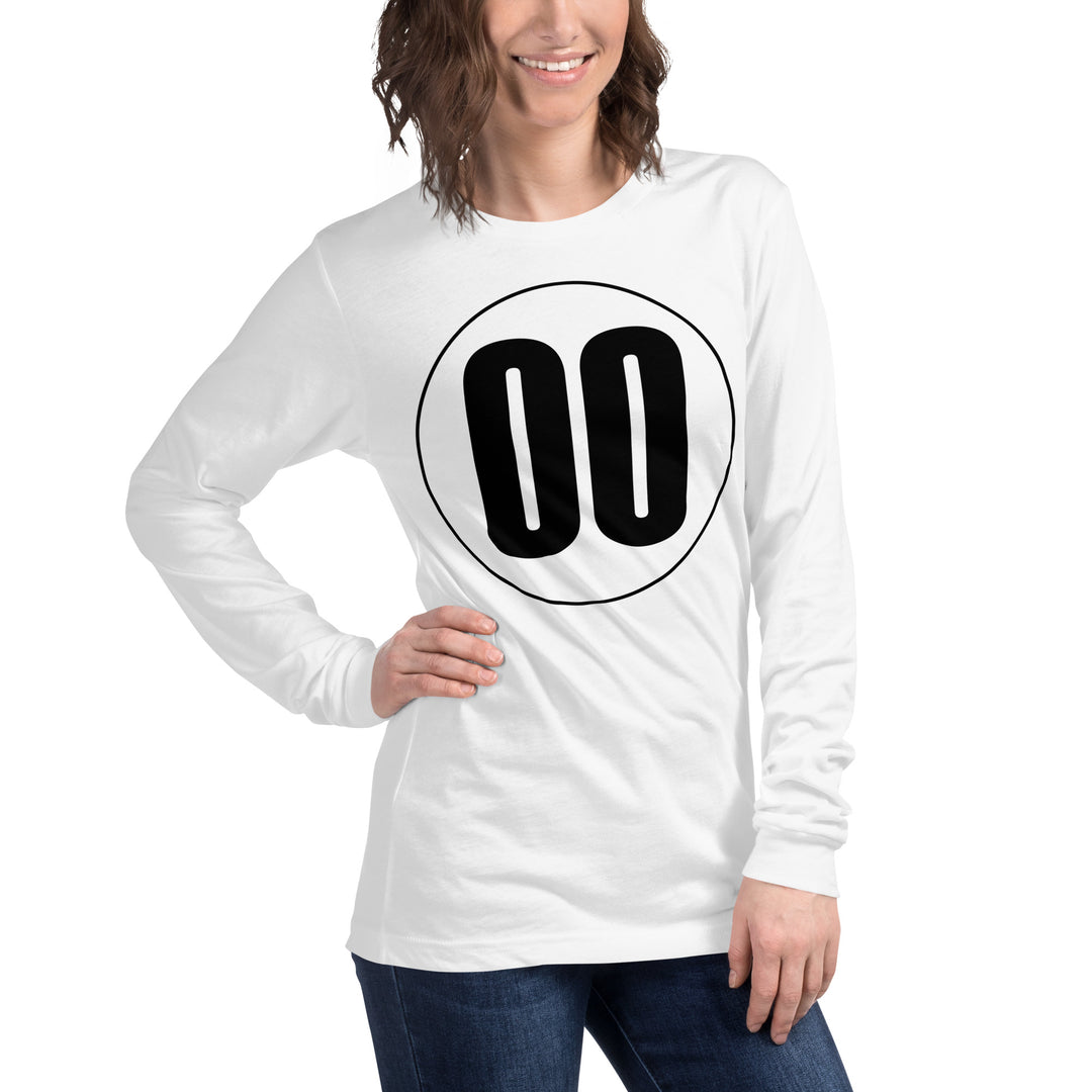 Unisex Long Sleeve Tee: Black on White 00