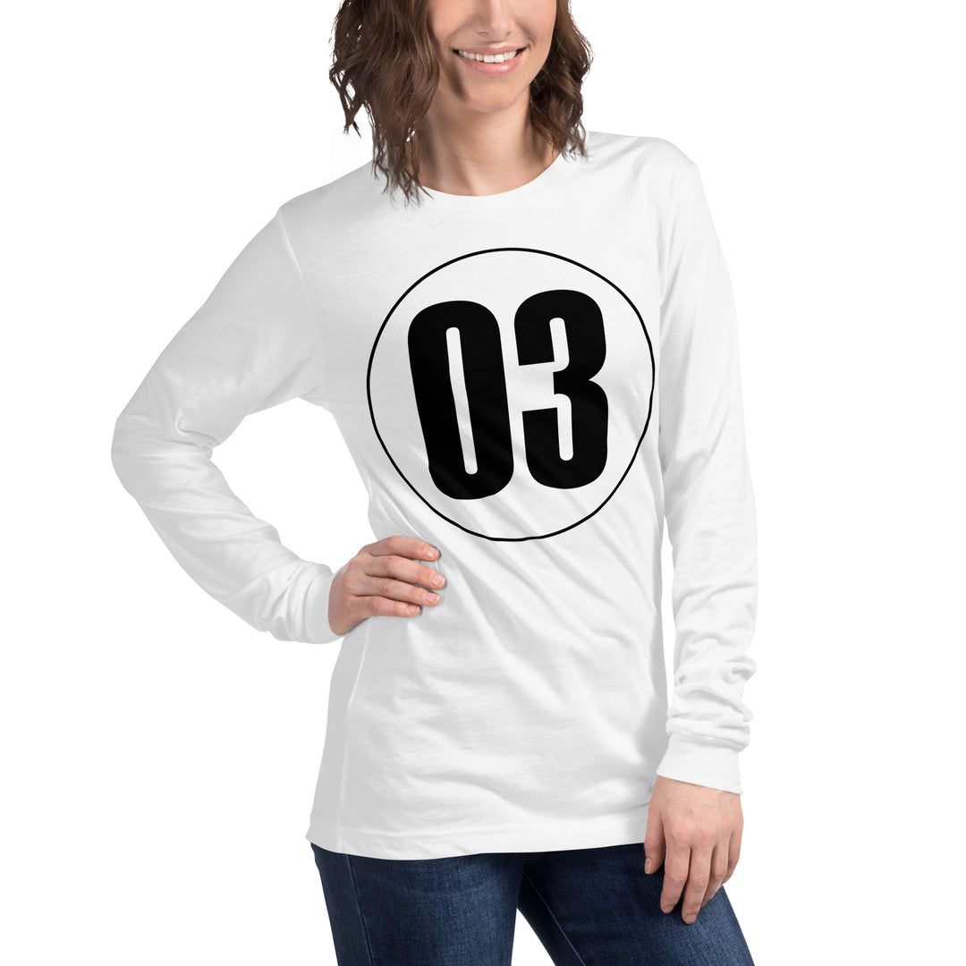 Unisex Long Sleeve Tee: Black on White 03