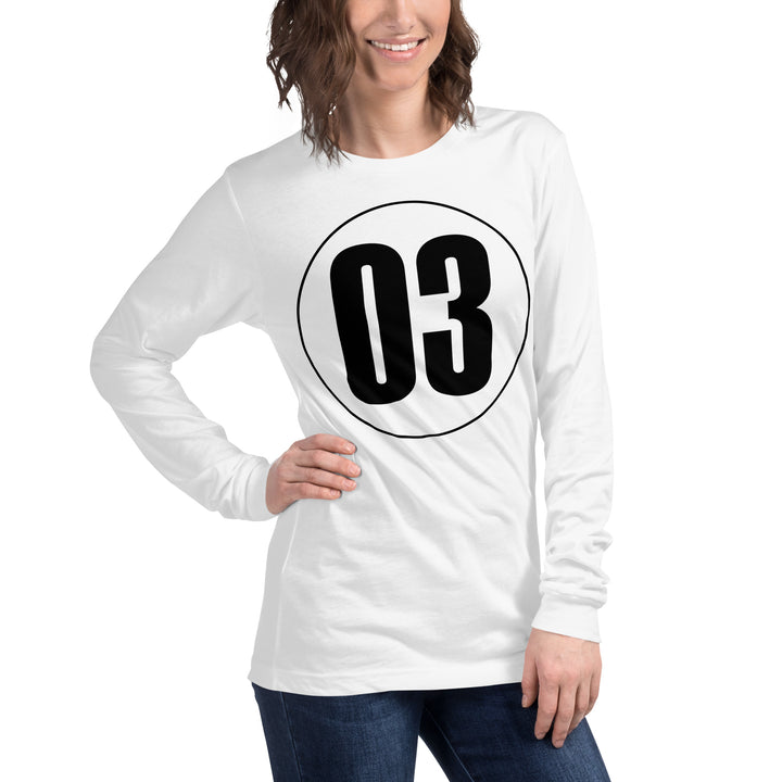 Unisex Long Sleeve Tee: Black on White 03