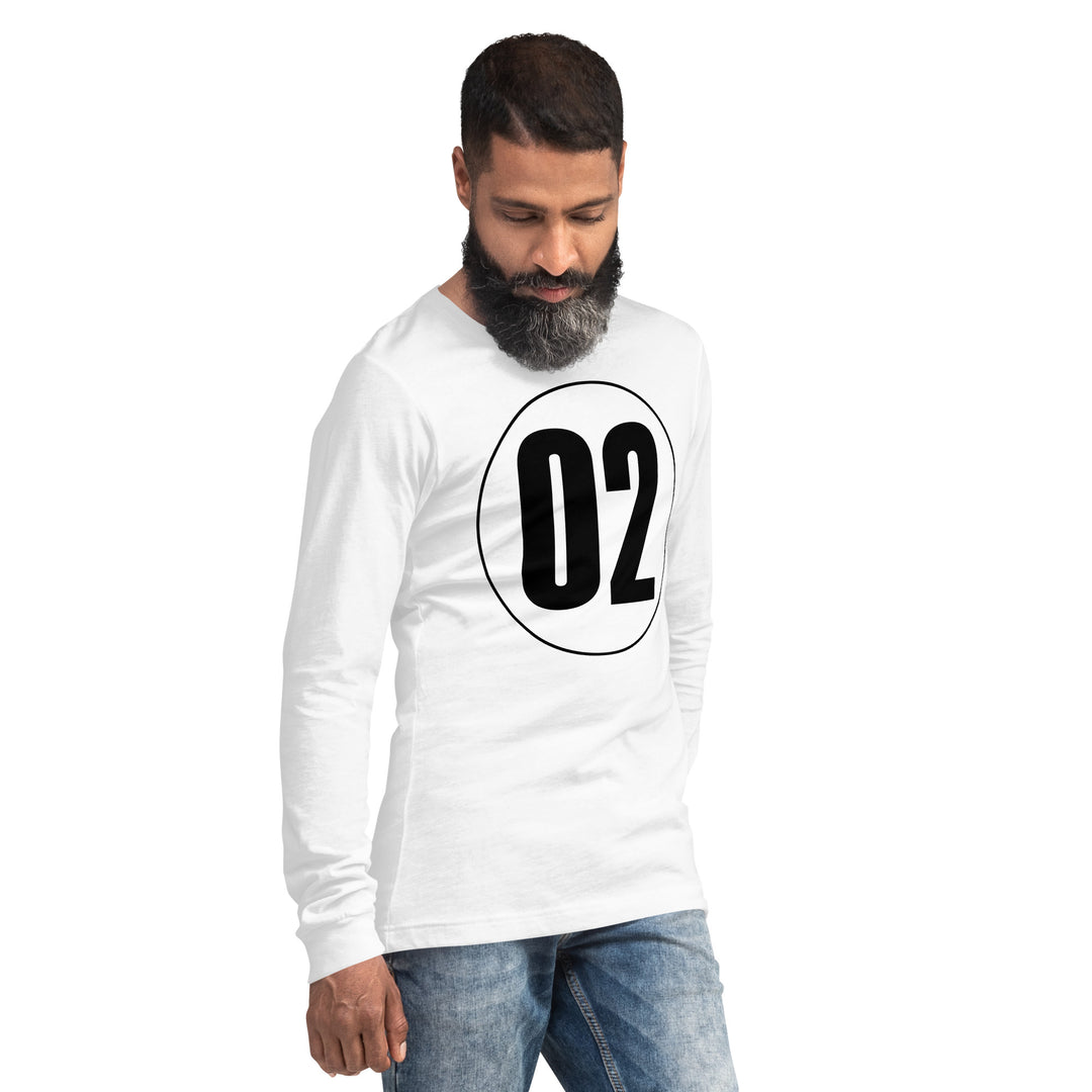 Unisex Long Sleeve Tee: Black on White 02