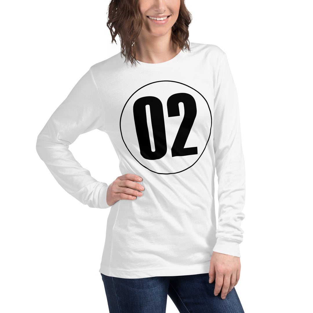 Unisex Long Sleeve Tee: Black on White 02