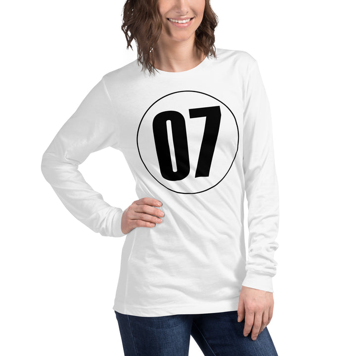 Unisex Long Sleeve Tee: Black on White 07