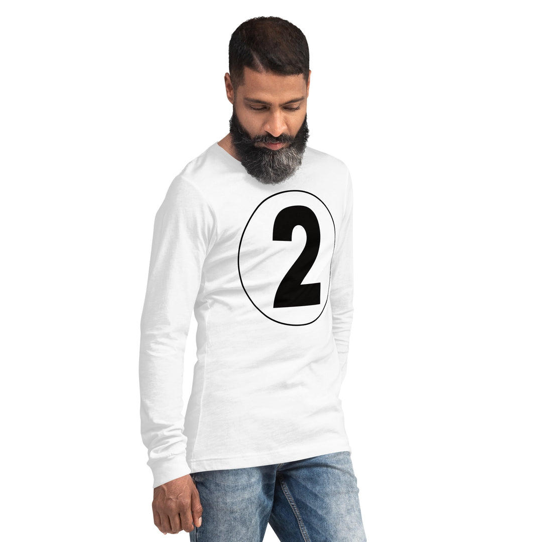 Unisex Long Sleeve Tee: Black on White 2