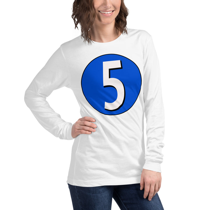 Unisex Long Sleeve Tee: White on Periwinkle 5