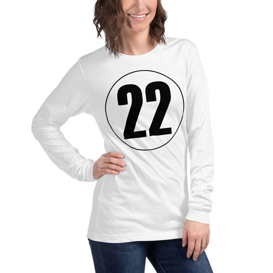 Unisex Long Sleeve Tee: Black on White 22