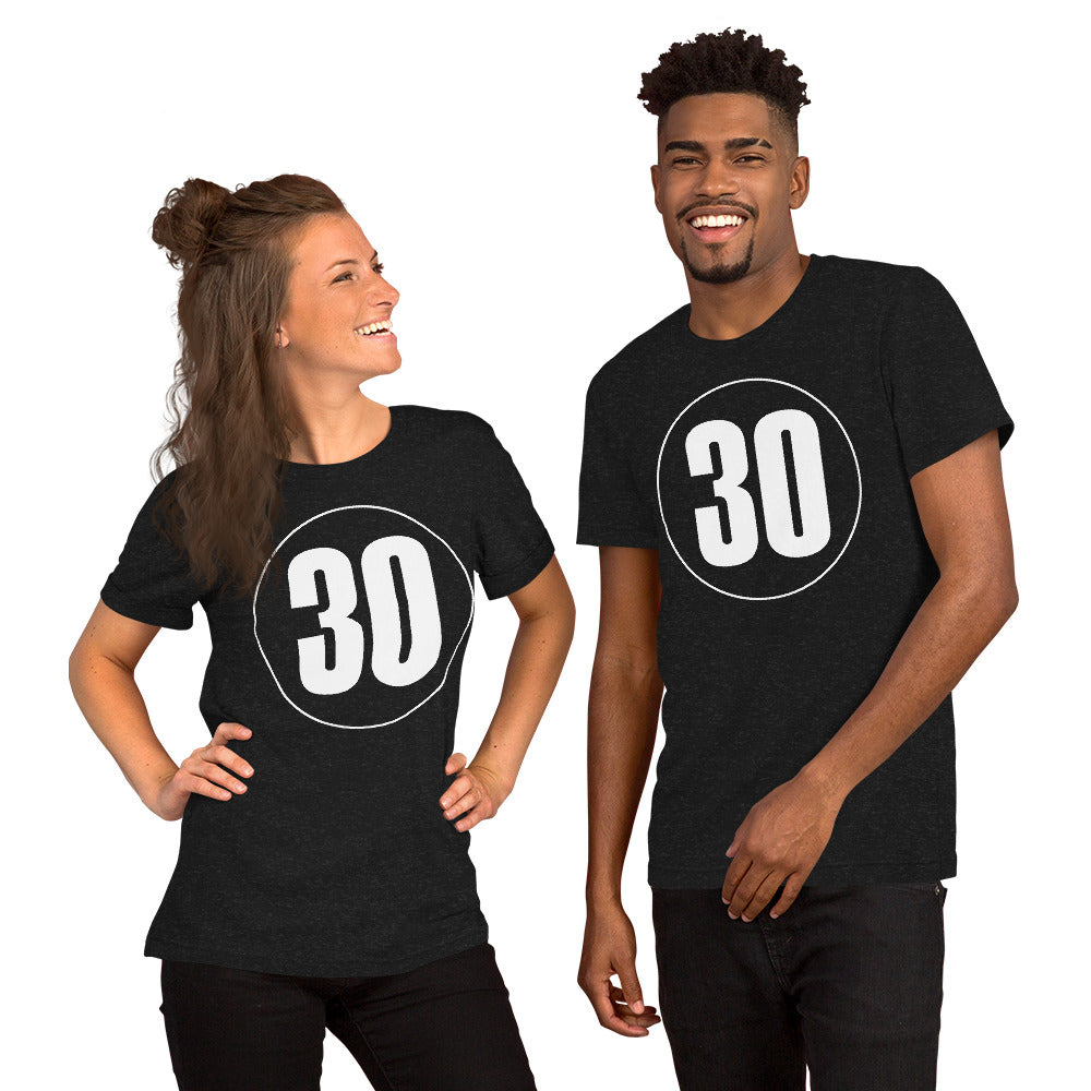 Unisex t-shirt: White on Black 30