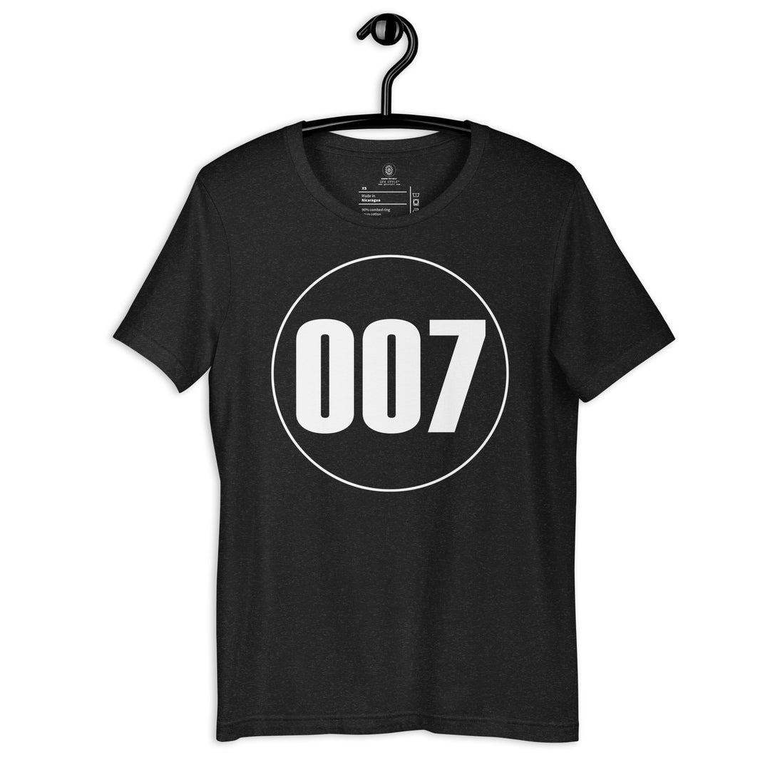 Unisex t-shirt: White on Black 007