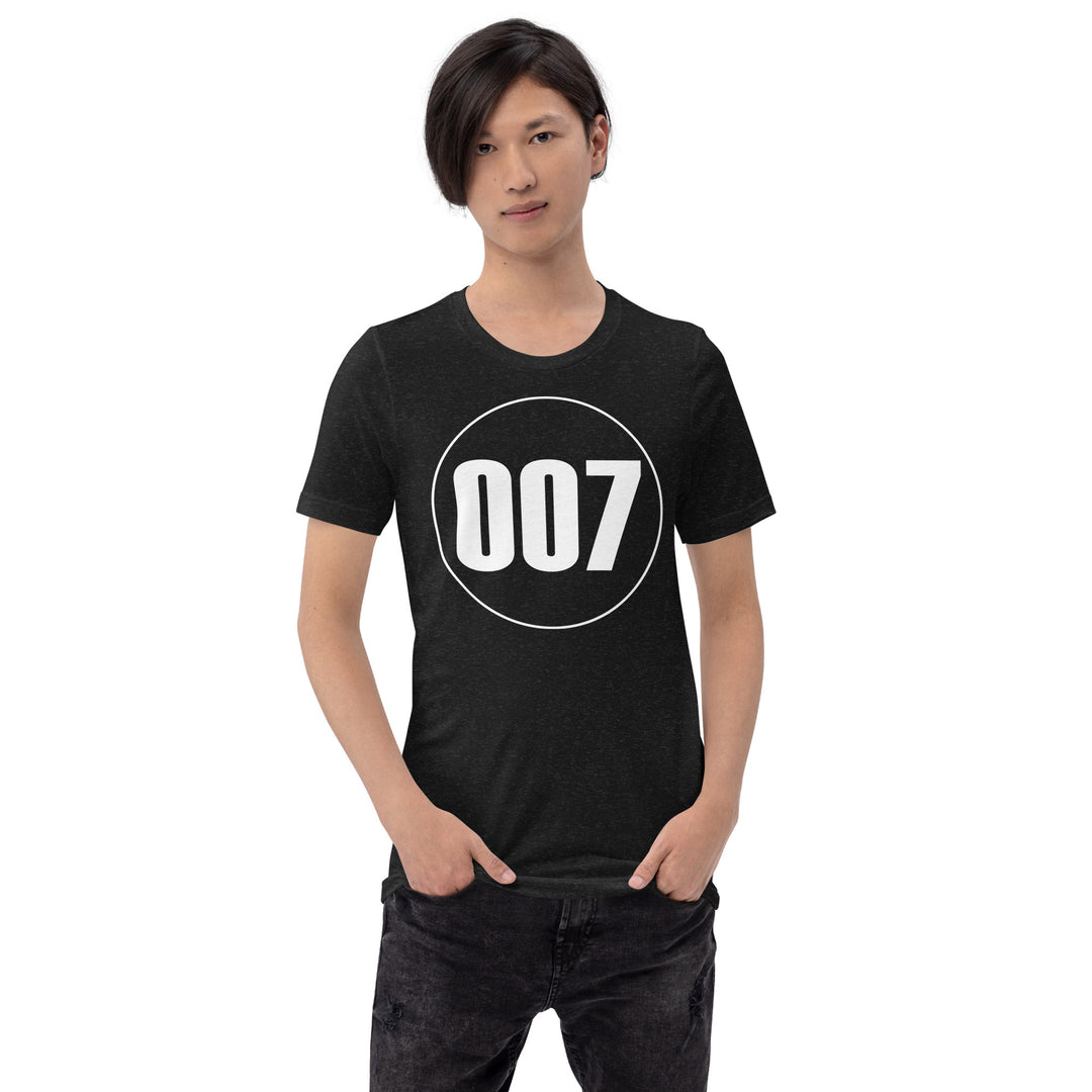 Unisex t-shirt: White on Black 007