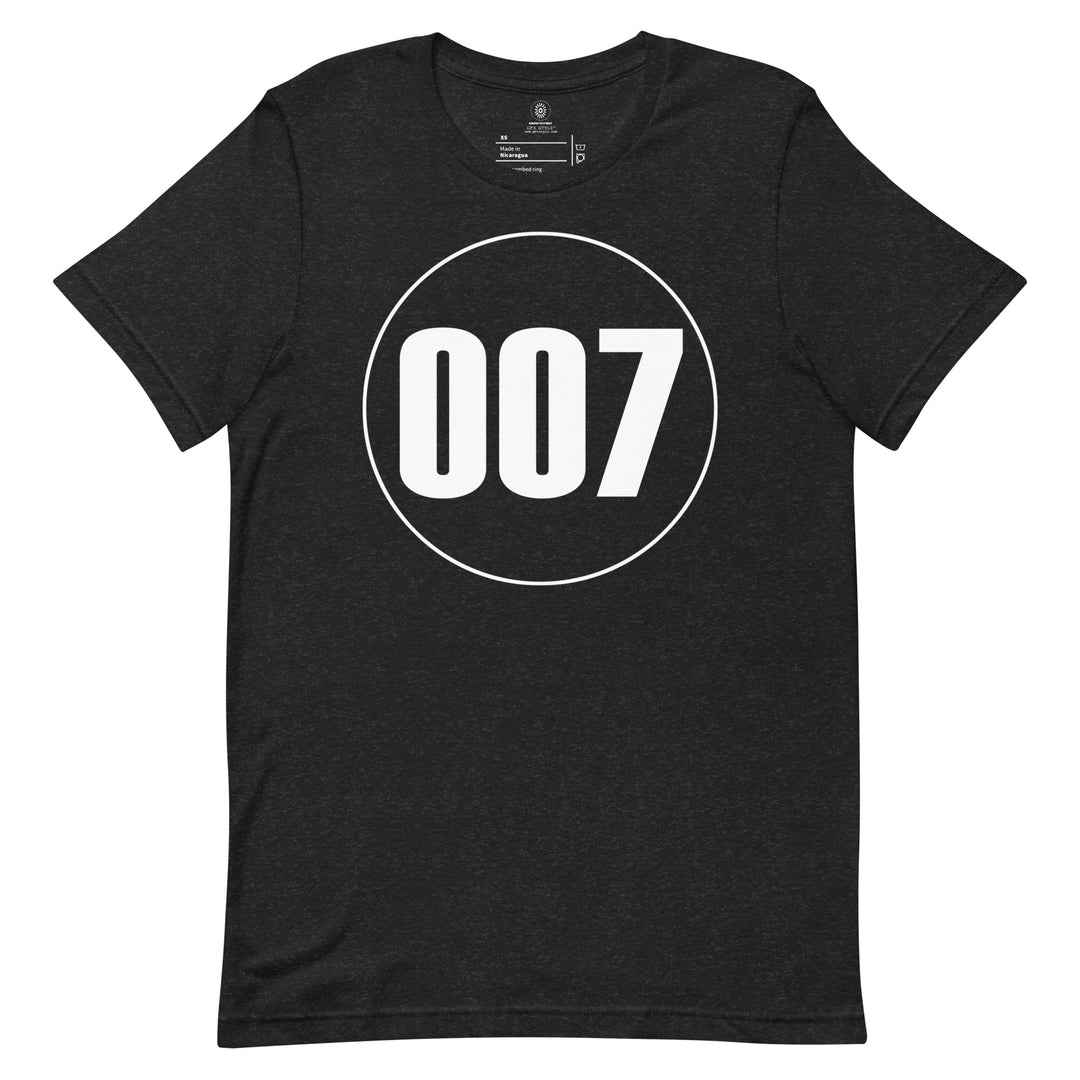 Unisex t-shirt: White on Black 007