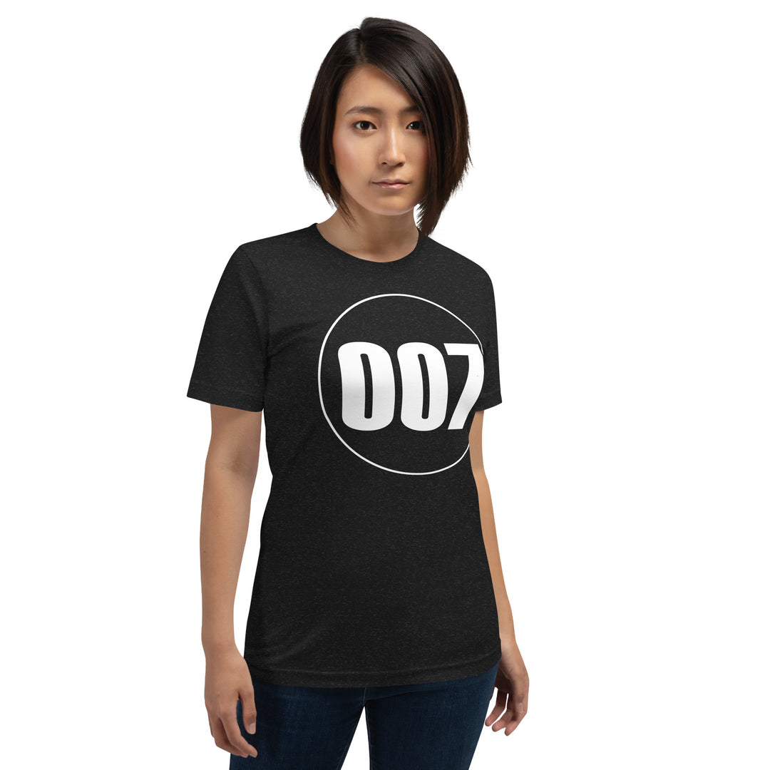 Unisex t-shirt: White on Black 007