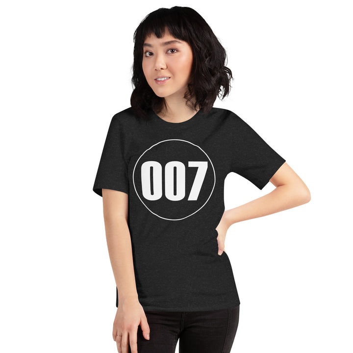 Unisex t-shirt: White on Black 007