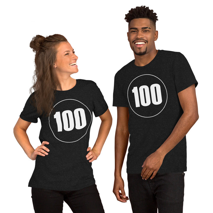 Unisex t-shirt: White on Black 100