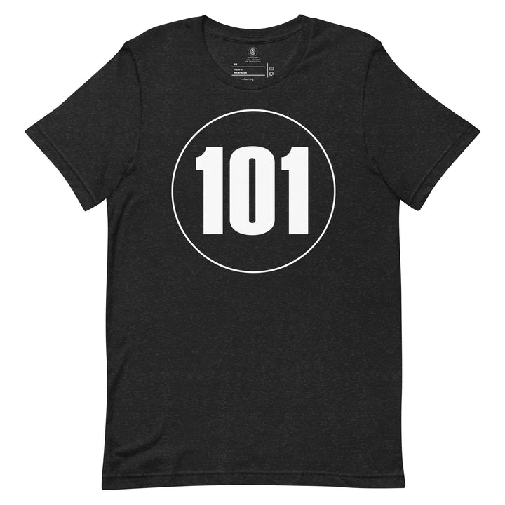 Unisex t-shirt: White on Black 101