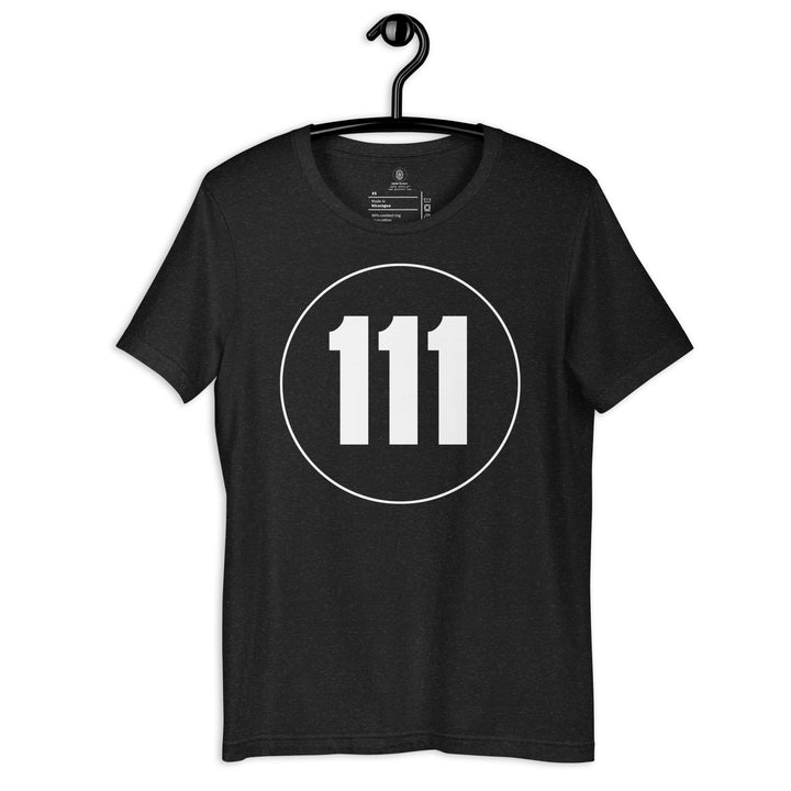 Unisex t-shirt: White on Black 111