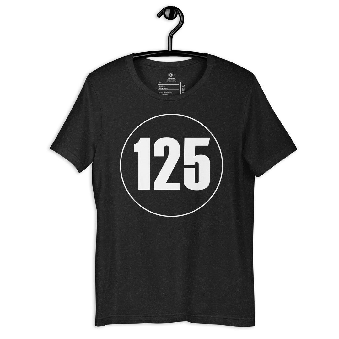 Unisex t-shirt: White on Black 125