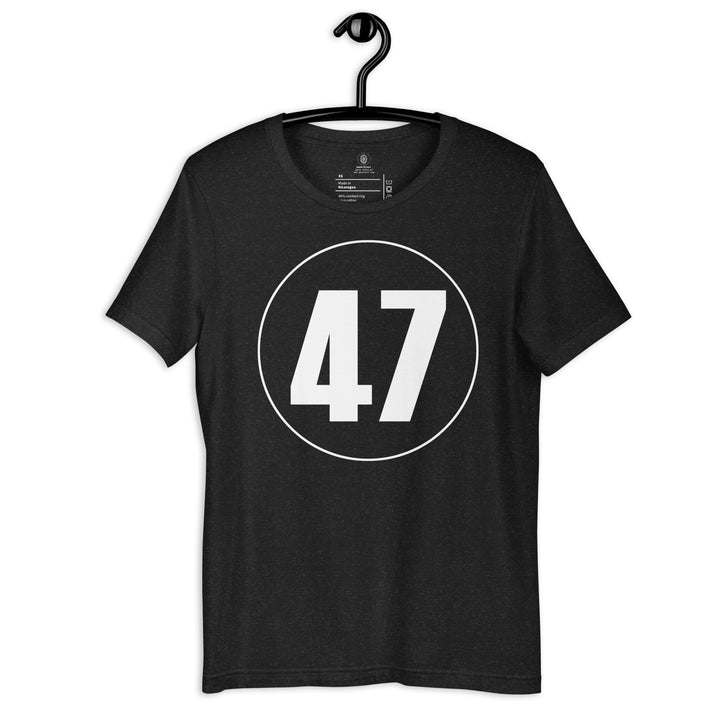 Unisex t-shirt: White on Black 47