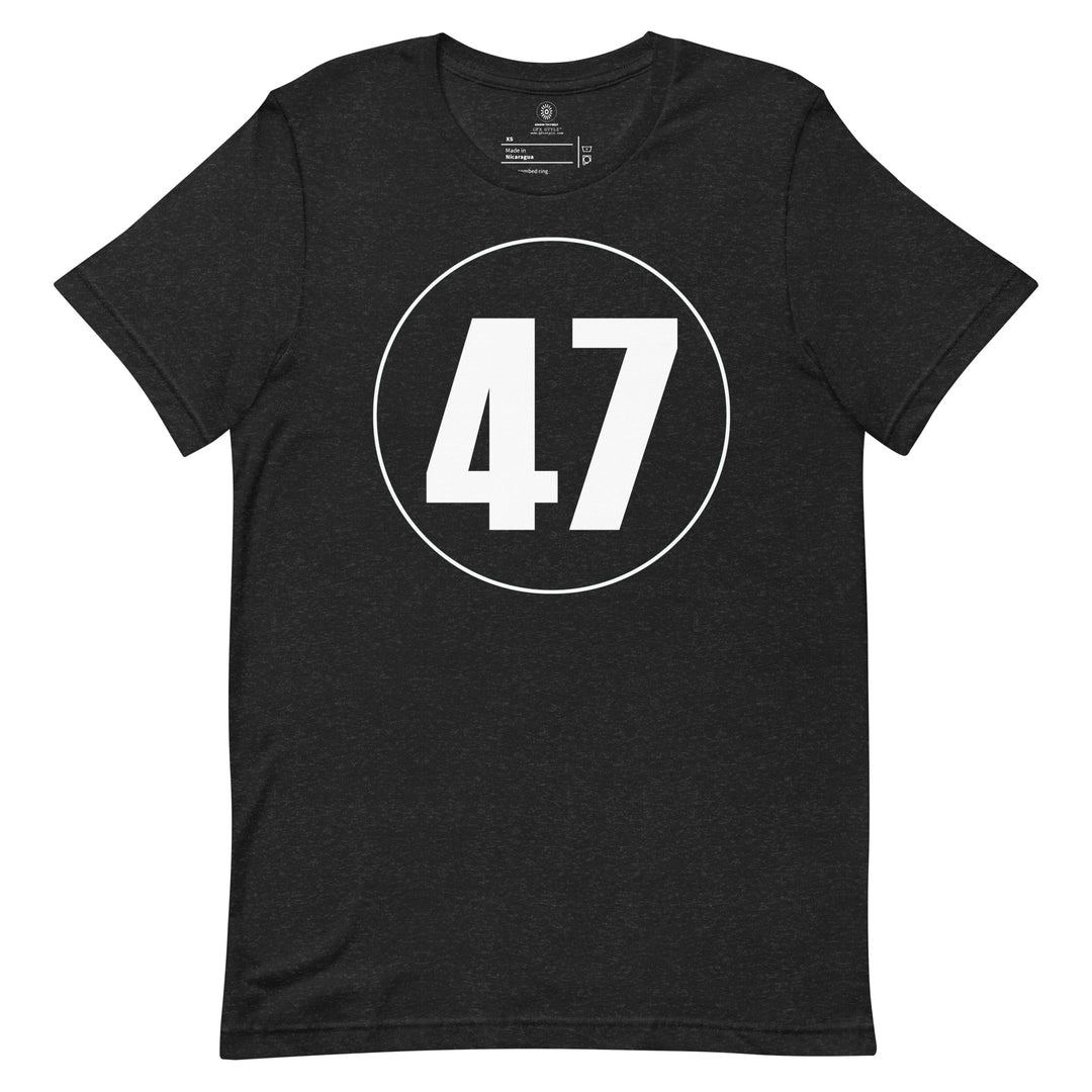 Unisex t-shirt: White on Black 47