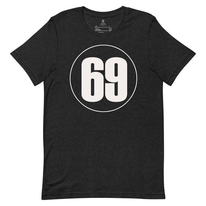 Unisex t-shirt: White on Black 69