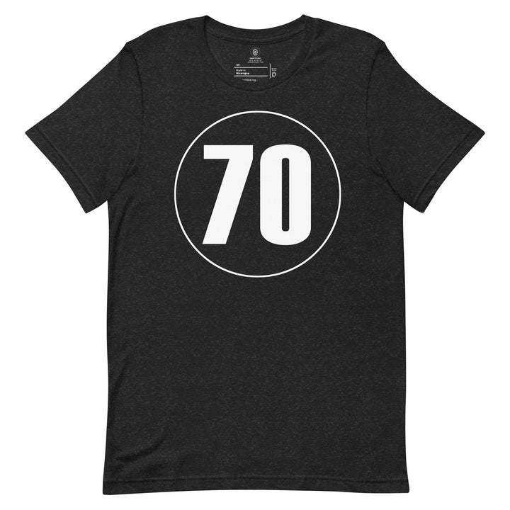 Unisex t-shirt: White on Black 70