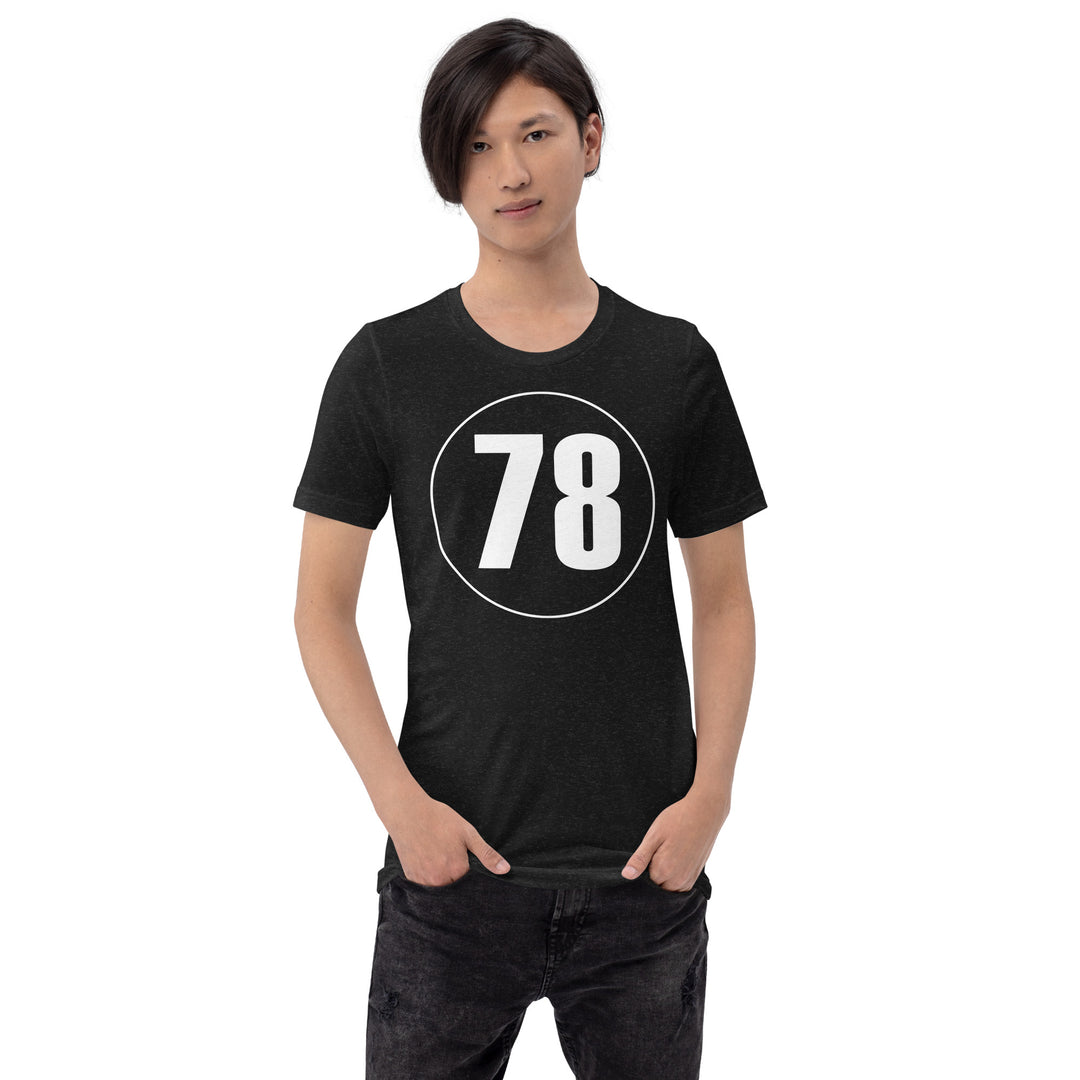 Unisex t-shirt: White on Black 78