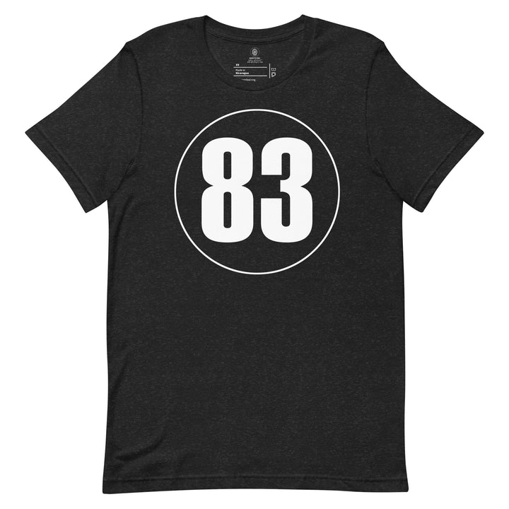 Unisex t-shirt: White on Black 83