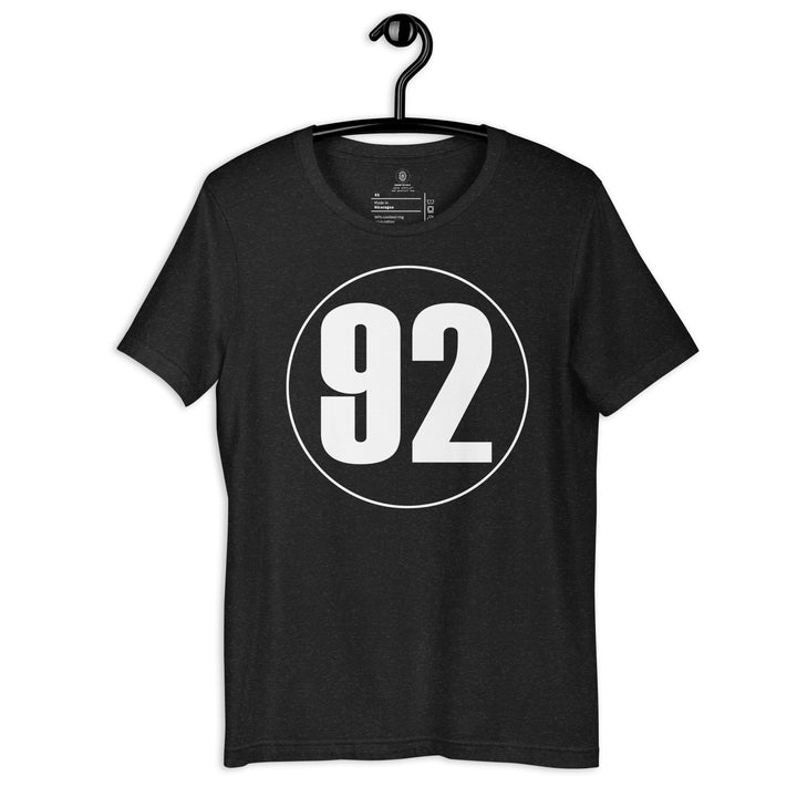 Unisex t-shirt: White on Black 92