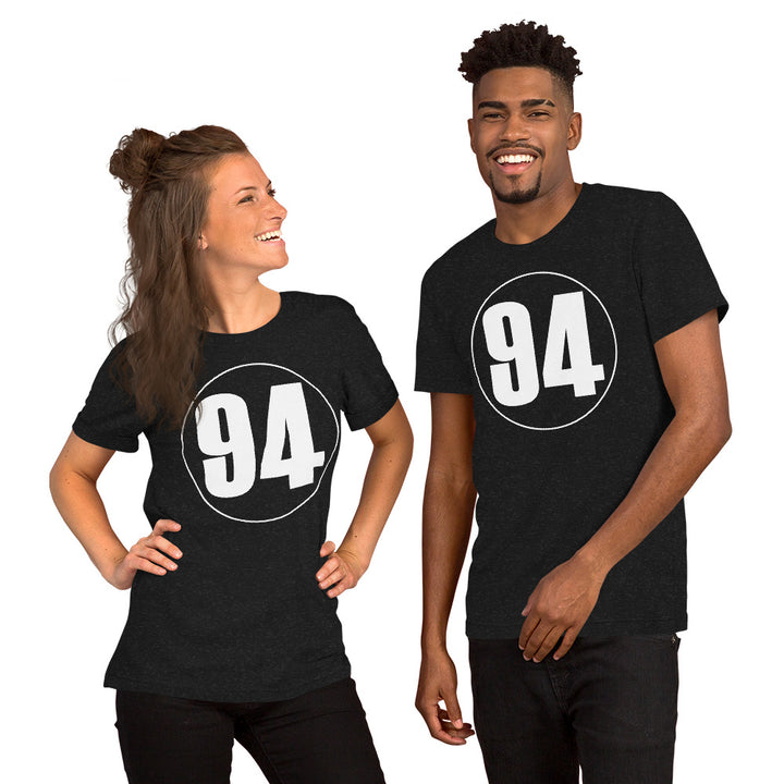 Unisex t-shirt: White on Black 94