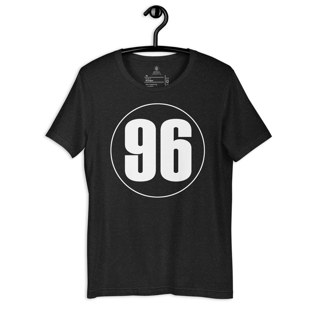 Unisex t-shirt: White on Black 96