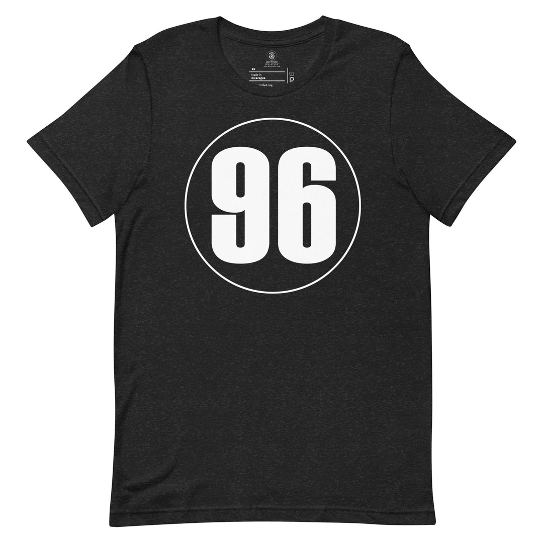 Unisex t-shirt: White on Black 96