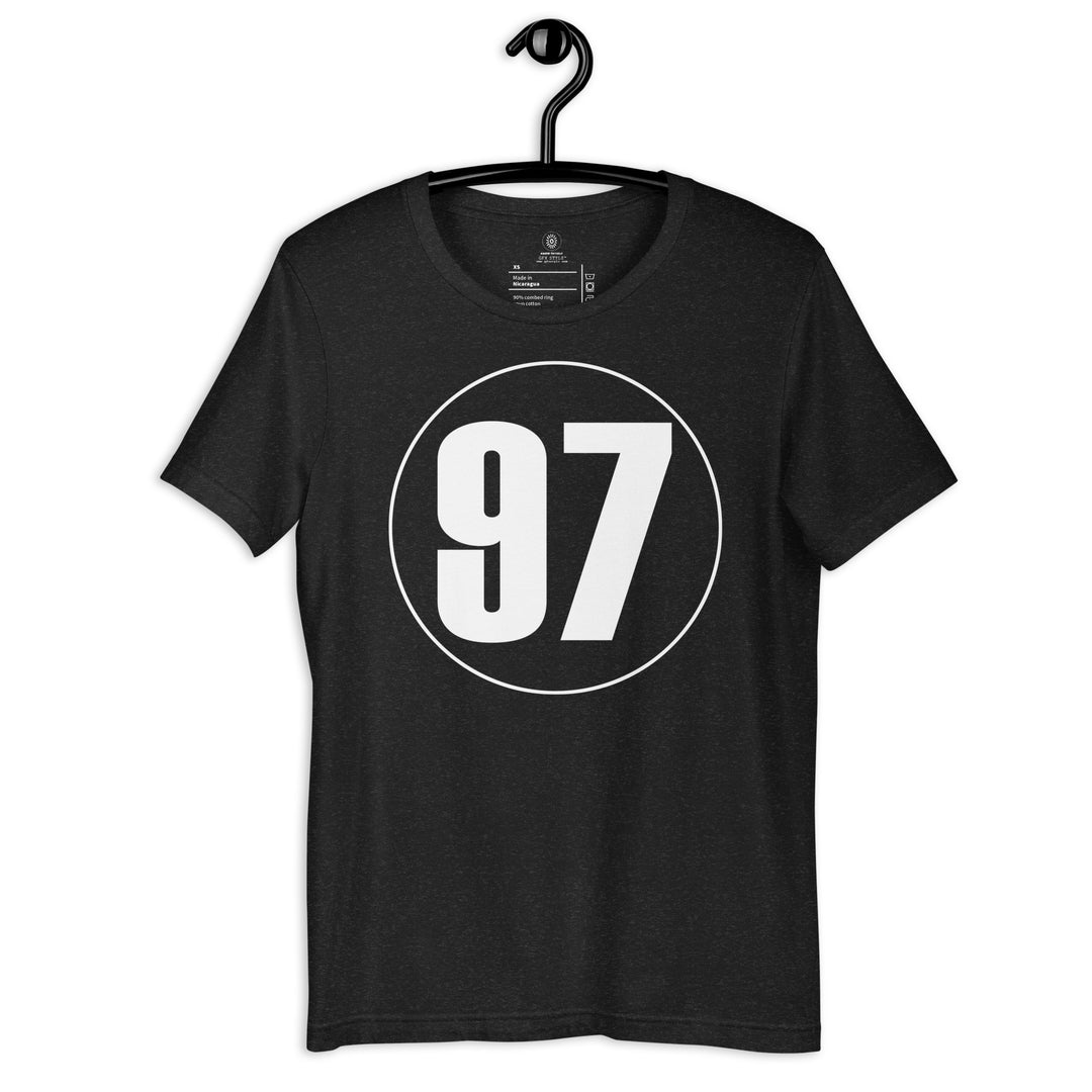 Unisex t-shirt: White on Black 97